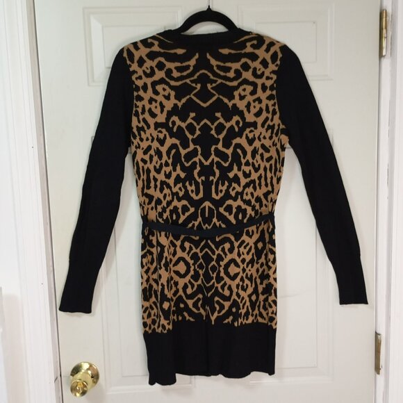 Premise Womens Leopard Print Cardigan Sweater S Wool Blend Bohemia - Picture 7 of 10